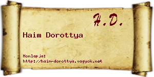 Haim Dorottya névjegykártya